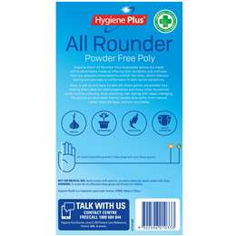 Hygiene Plus All Rounder Powder Free Poly Gloves M/l