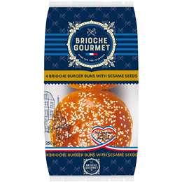 Brioche Gourmet Burger Buns With Sesame Seeds