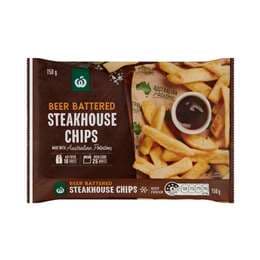 Woolworths Australian Beer Batter Steakhouse Chips 750g