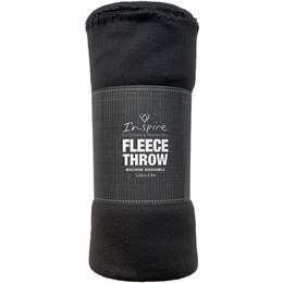 Inspire Fleece Throw Solid Colour Assorted