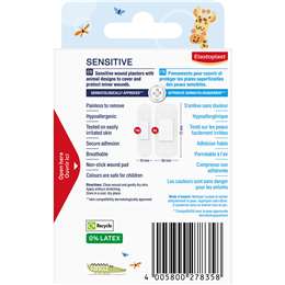 Elastoplast Sensitive Plasters For Kids With Animal Print 20 Pack ...