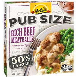Mccain Pub Size Rich Beef Meatballs Frozen Meal
