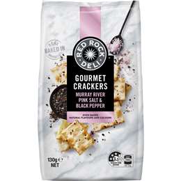 Red Rock Deli Gourmet Crackers Murray River Pink Salt & Black Pepper