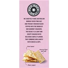 Red Rock Deli Gourmet Crackers Murray River Pink Salt & Black Pepper