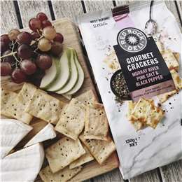 Red Rock Deli Gourmet Crackers Murray River Pink Salt & Black Pepper