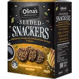 Olina's Bakehouse Seeded Snackers Balsamic Vinegar & Onion 140g