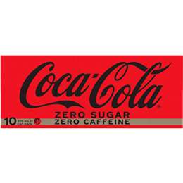 Coca - Cola Caffeine Free Zero Sugar Soft Drink Multipack Cans