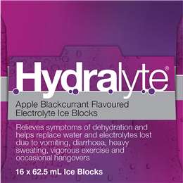 Hydralyte Electrolyte Ice Blocks Apple Blackcurrant