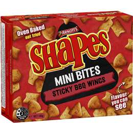 Arnott's Shapes Mini Bites Crackers Sticky Bbq Wings 140g