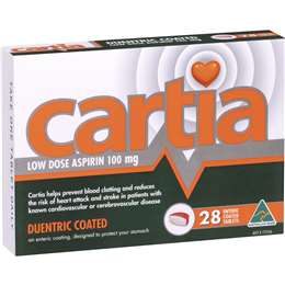  Cartia Low Dose Aspirin 100mg Tablets