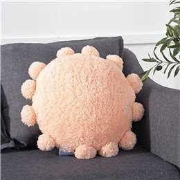 Inspire Sherpa Round Cushion With Pom Pom