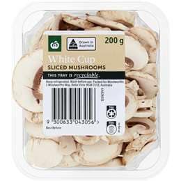 Woolworths White Cup Sliced Mushroom Punnet