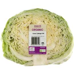 Macro Fresh Cabbage Organic Green Half
