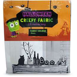 Halloween Hallween 2.8 Metre Creepy Fabric Black