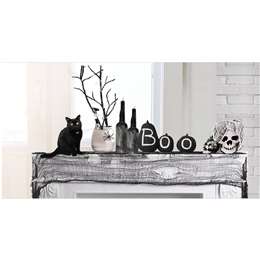 Halloween Hallween 2.8 Metre Creepy Fabric Black