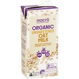 Macro Organic Oat Unsweetened Long Life Milk UHT