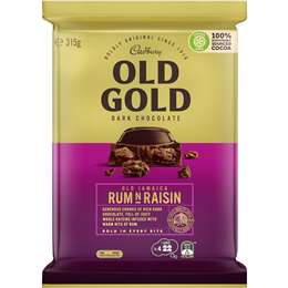 Cadbury Old Gold Jamaica Rum N Raisin Dark Chocolate Block Large