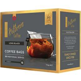 Vittoria Coffee Bags Long Black 20 Pack