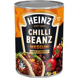 Heinz Beanz Canned Baked Beans Medium Mexican Chilli