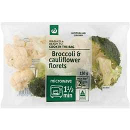 Woolworths Washed & Ready To Cook Broccoli & Cauliflower Florets