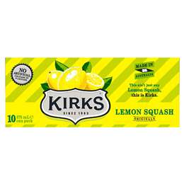 Kirks Lemon Squash Soft Drink Multipack Cans