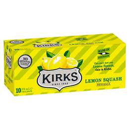 Kirks Lemon Squash Soft Drink Multipack Cans