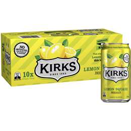 Kirks Lemon Squash Soft Drink Multipack Cans