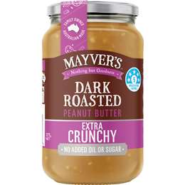 Mayver's Dark Roasted Extra Crunchy Peanut Butter 375g