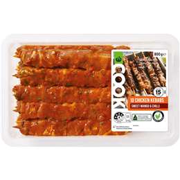 Woolworths Cook Chicken Kebabs Sweet Mango & Chilli 10 Pack | Woolworths