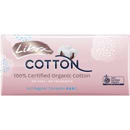 Libra 100% Certified Organic Cotton Regular Tampons