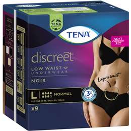 Tena Discreet Underwear Black Pants Large