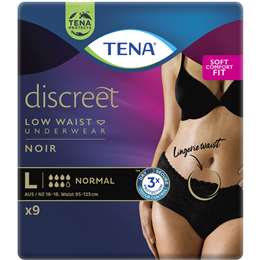 Tena Discreet Underwear Black Pants Large