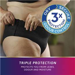 Tena Discreet Underwear Black Pants Large
