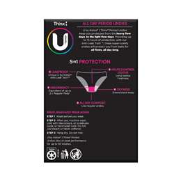 U By Kotex Thinx Period Underwear Black Bikini Size 12