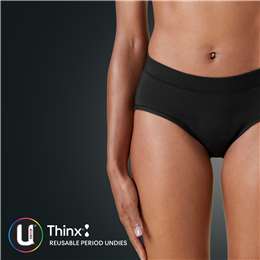 U By Kotex Thinx Period Underwear Black Briefs Size 14-16
