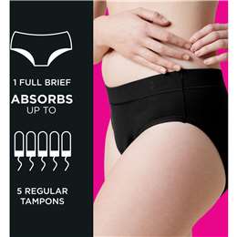 U By Kotex Thinx Period Underwear Black Briefs Size 14-16