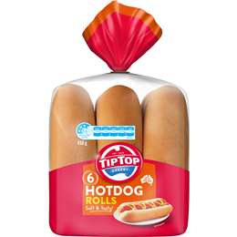 Tip Top Hot Dog Bread Rolls BBQ Bakery product image