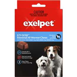 Exelpet Ezy-dose Treatment Allwormer Small Dogs & Puppies 2 Chew ...