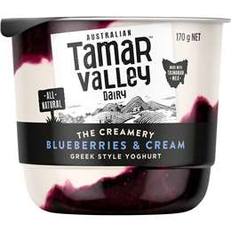 Tamar Valley The Creamery Greek Style Yoghurt Blueberries & Cream