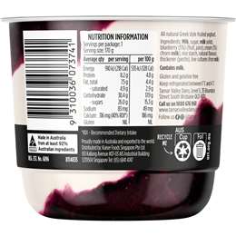 Tamar Valley The Creamery Greek Style Yoghurt Blueberries & Cream