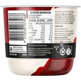 Tamar Valley Dairy Yoghurt Strawberry & Cream 170g | Woolworths