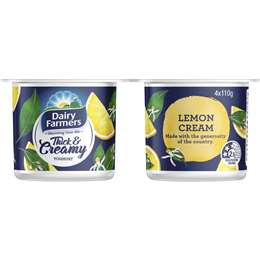 Dairy Farmers Thick & Creamy Lemon Cream Yoghurt 4 Pack