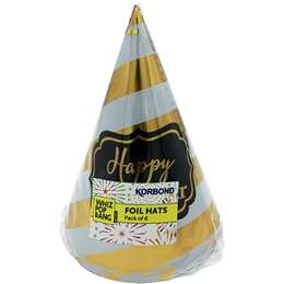 Korbond New Year's Eve Foil Hat Gold 