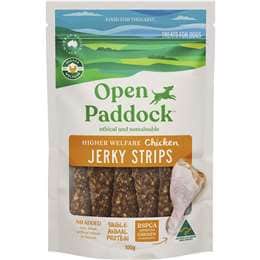 Open Paddock Chicken Jerky Strips Dog Treats 100g