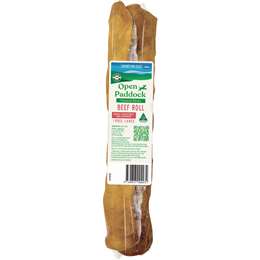 Open Paddock Natural Skins Beef Roll Large Dog Chew