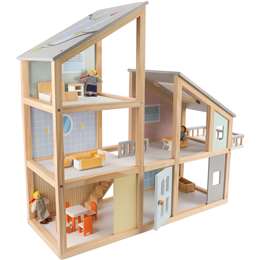 Guanyi Toys Wooden Play House With Accessories & Furniture Each ...