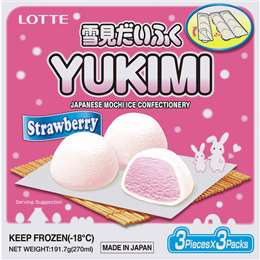 Lotte Yukimi Mochi Ice Confectionery Strawberry