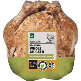 Woolworths RSPCA Approved Chicken Whole Seasoned & Marinated