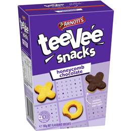 Arnott's Teevee Snacks X & O Honeycomb Chocolate 165g