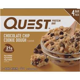 Quest Protein Bars Choc Chip Cookie Dough 4 pack